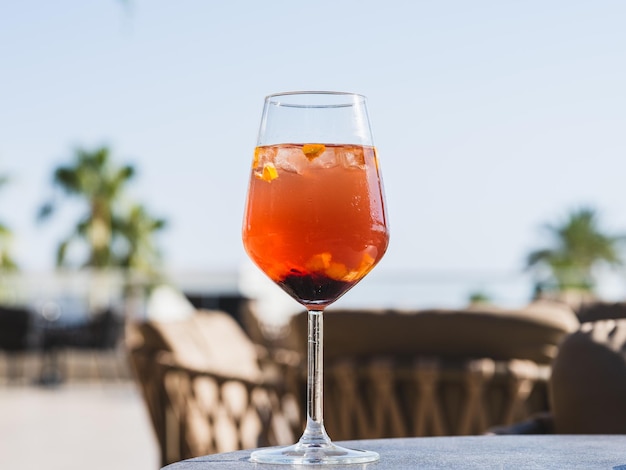 Colorful cocktail on the table of a restaurant