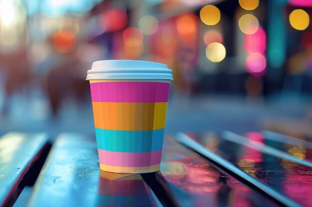 Photo colorful coffee cup on transperent background