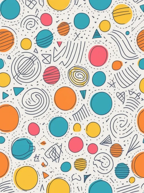 a colorful collection of circles and dots with the word love on the top