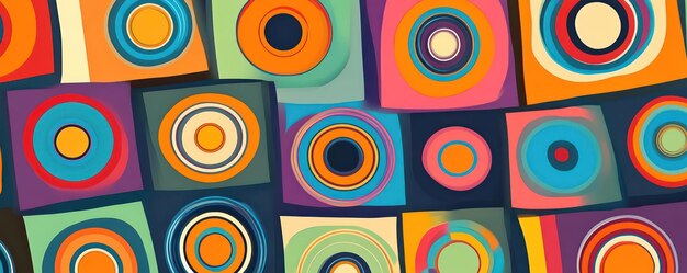 a colorful collection of circles with a colorful background