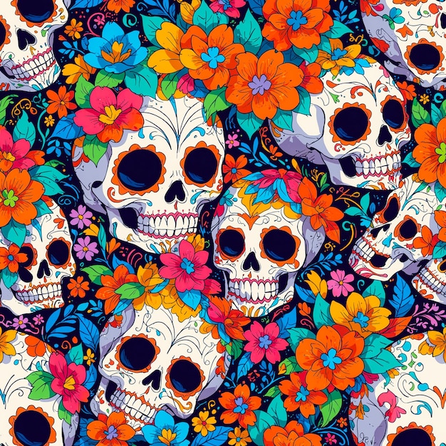 a colorful collection of skulls and skulls with the words the word on the bottom