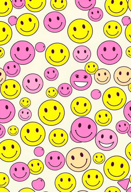 Photo a colorful collection of smiley faces