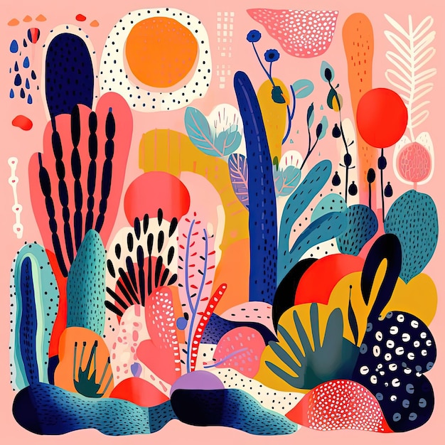 colorful collection of vector illustrations in the style of earthy organic shapes