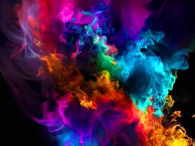 colorful color splash like bursting gigantica very dim and dark mystical free image