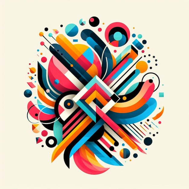 a colorful and colorful abstract art design with a number 2 on the bottom