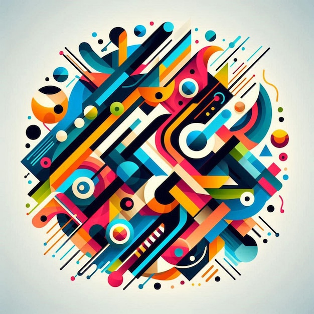 a colorful and colorful design with a lot of different shapes and colors