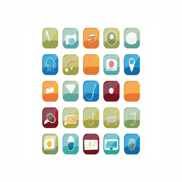 a colorful and colorful display of different colored icons