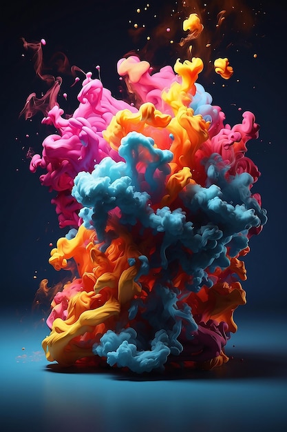 colorful colorsplash like smoke on dark solid background