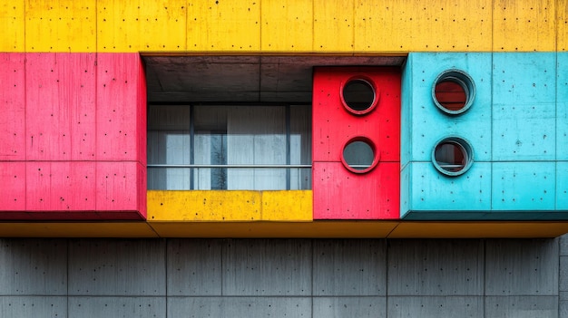 Colorful Concrete Building Architecture