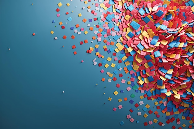 Colorful confetti background with text space