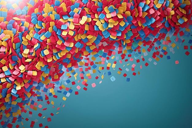 Colorful confetti background with text space