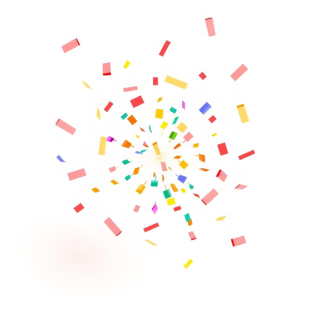 Colorful confetti exploding from a central point