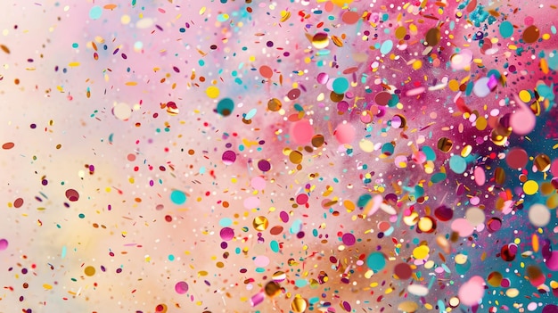 Photo colorful confetti exploding on pastel background ideal for joyful celebrations aig62