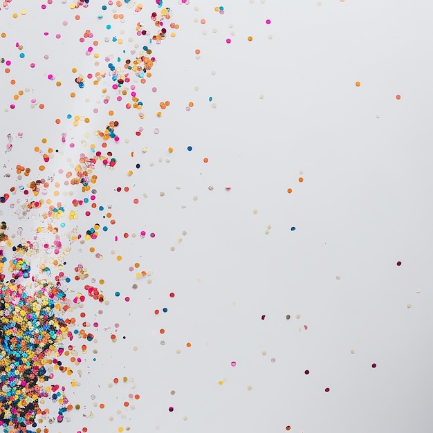 Photo colorful confetti flying in the sky with a white background