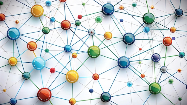 Colorful Connected Circles A Network of Interconnected Nodes