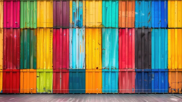 Photo colorful container wall texture