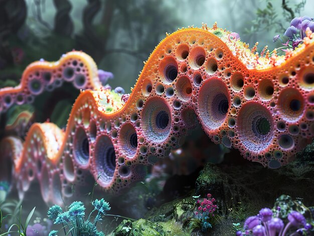 Photo a colorful coral with many different colors and shapes