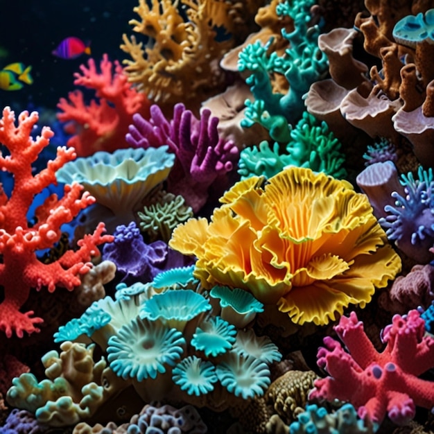 Photo colorful corals caribbean sea under water pictures natural light