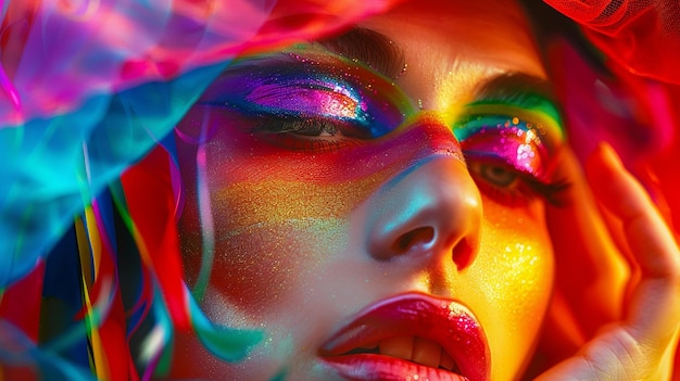 Colorful Couture Chromatic Chic Rainbow Makeup and Hair