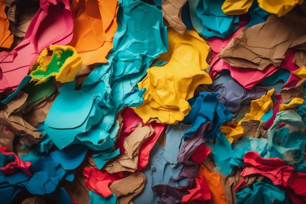 Colorful Crumpled Papers Ai generative