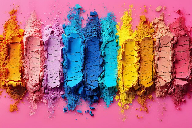 Colorful crushed eyeshadow as background closeup Cosmetic product