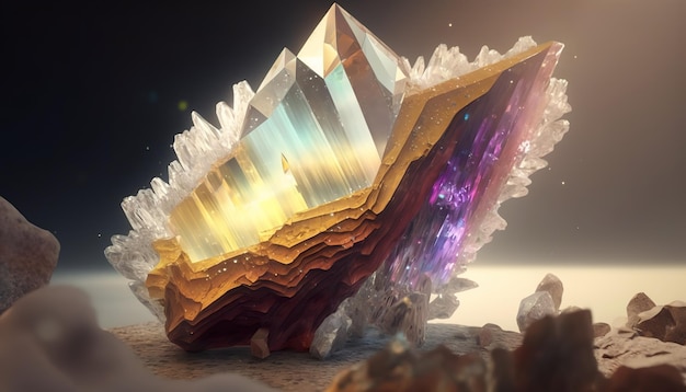 Colorful crystals Creative illustration Ai Generate