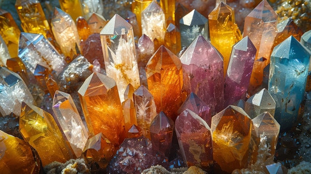 Colorful Crystals on Table