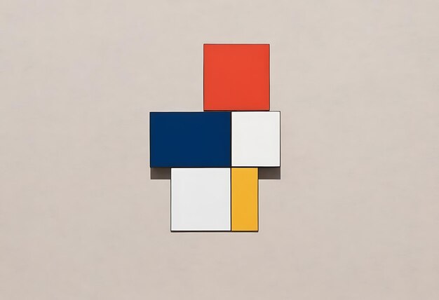 Photo a colorful cube with a white one that has a blue and red one