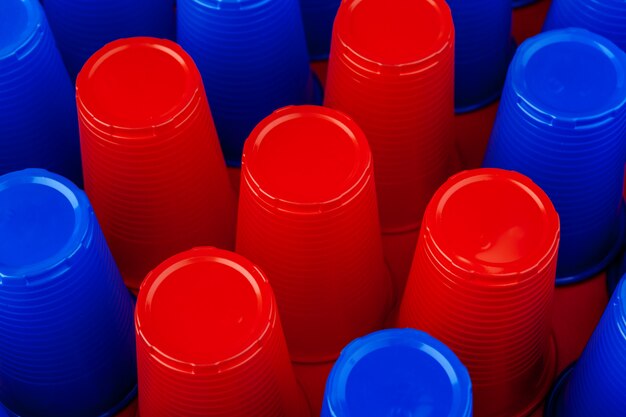  colorful cups close up