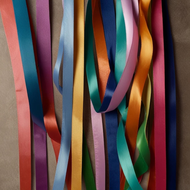 Photo colorful curled up ribbons in a box ai generated