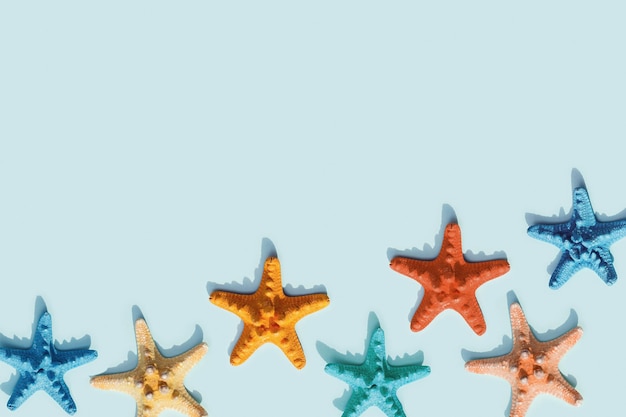 Colorful cute starfish pattern Nautical or marine theme of sea life Bright summer style