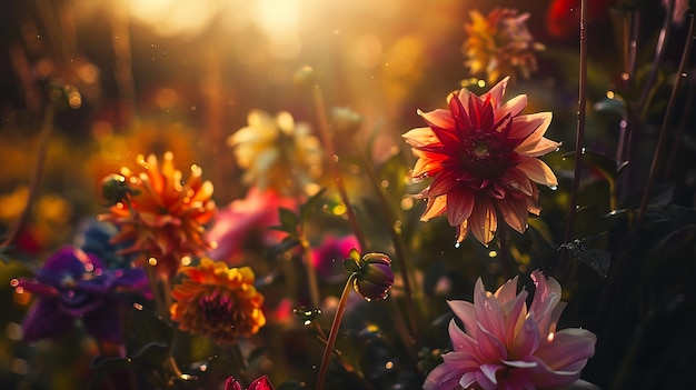 Colorful Dahlia Mix Bloom