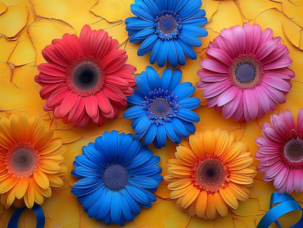 Colorful Daisy Flowers Birthday Decorations