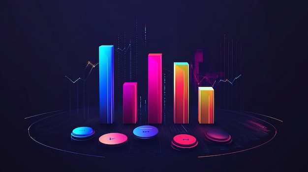 Colorful Data Visualization on Electronic Devices_Tabletop Arrangement