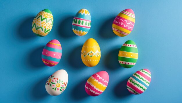 Photo colorful decorative eggs perfect for easter celebrations and spring crafts