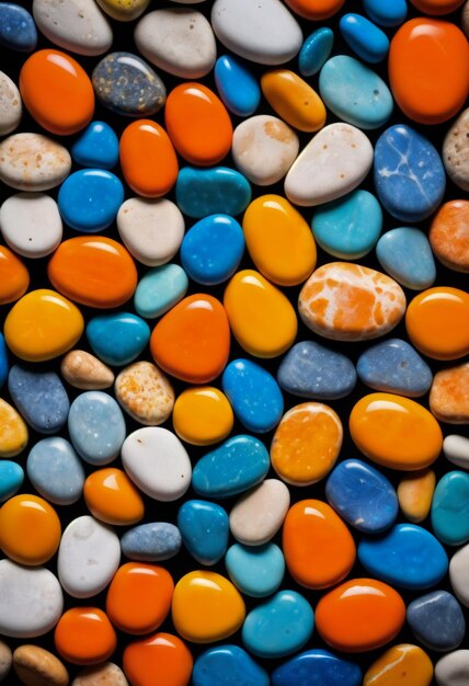 Photo colorful decorative pebbles background