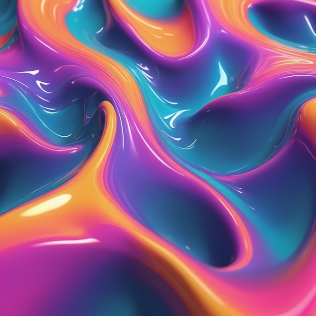 a colorful design of a blue and orange colored liquid