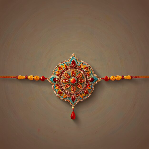 Photo a colorful design on a brown background with a red water droplet