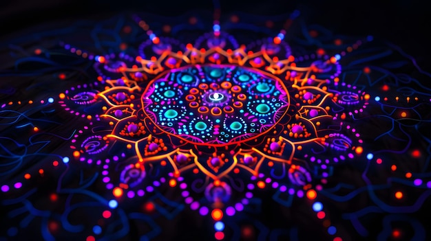 Photo a colorful design of a mandala made by the company