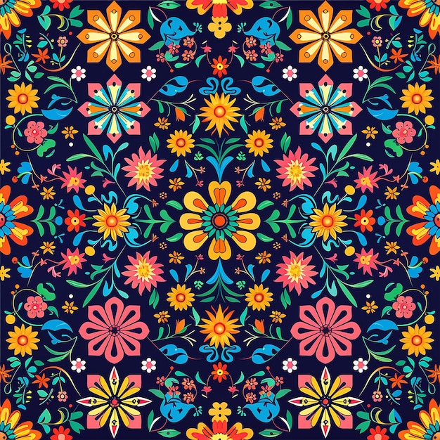 Photo a colorful design with colorful flowers and butterflies