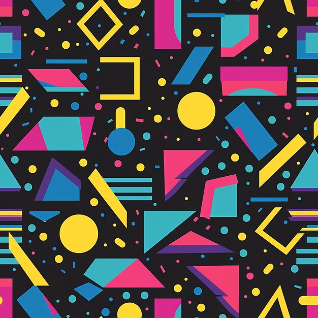 a colorful design with different shapes and shapes on it