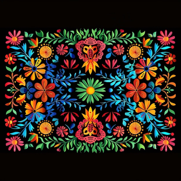 a colorful design with a large colorful design in the middle