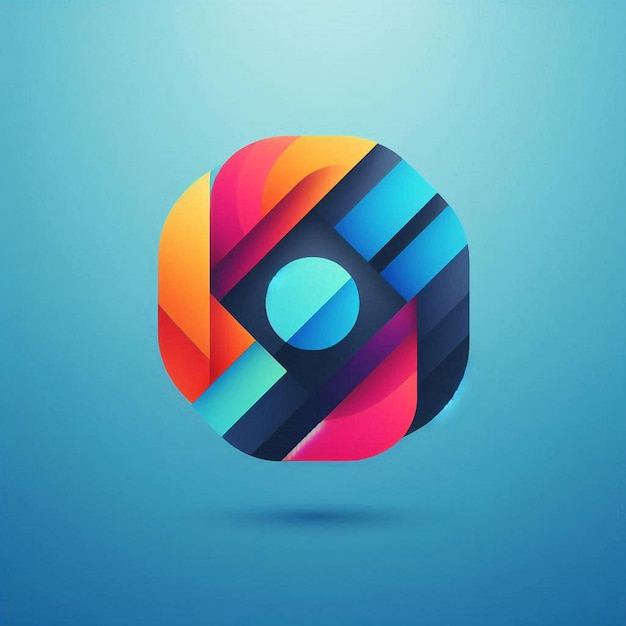 a colorful design with a letter in the middle