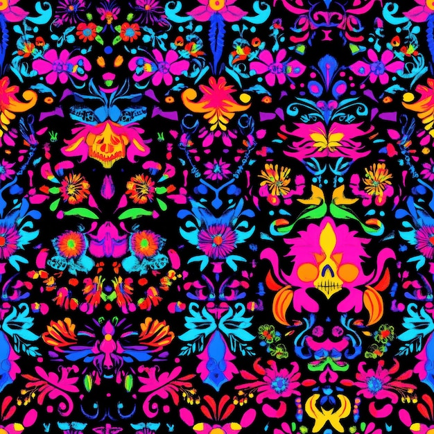 Photo a colorful design with a lot of colors in the middle