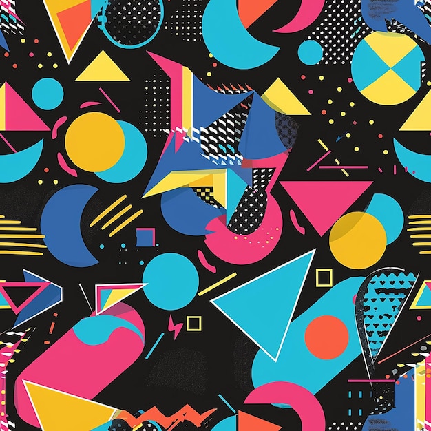 a colorful design with a lot of colors and shapes