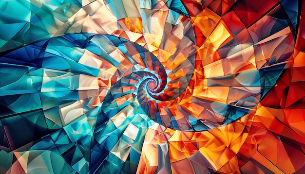 a colorful design with a spiral in the middle