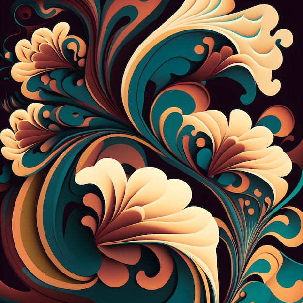 A colorful design with a swirly design in the middle.