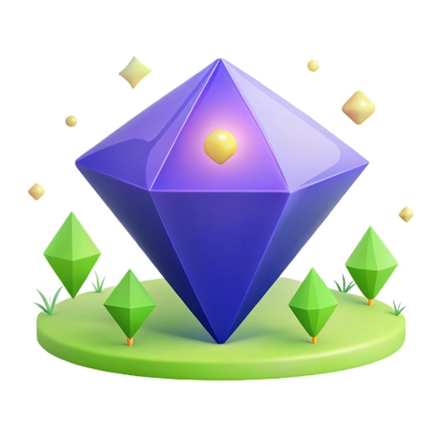 a colorful diamond is on a green grass field