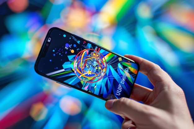 Colorful Digital Art on a Phone Screen