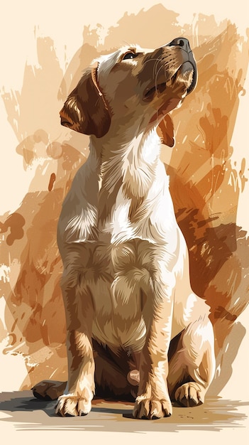 Colorful Digital Illustration of a Labrador Retriever Ideal for Canine Lovers and DogThemed Decor